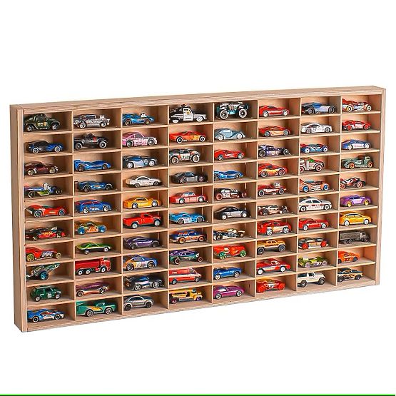 Hot Wheels Car Shelf - Natural, 80 Slots