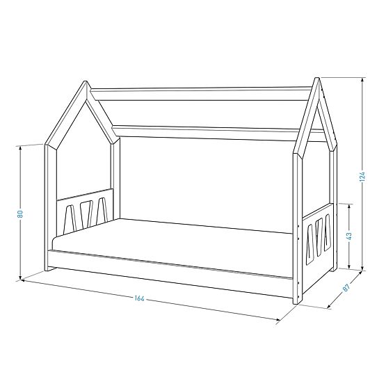 House Bed Ina 160 x 80 cm - White