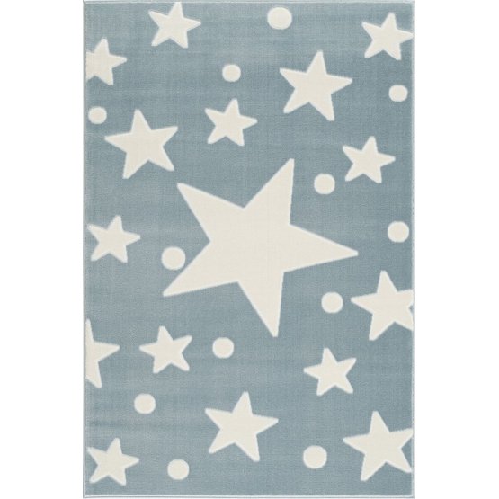 Children's Rug Stars - blue-white