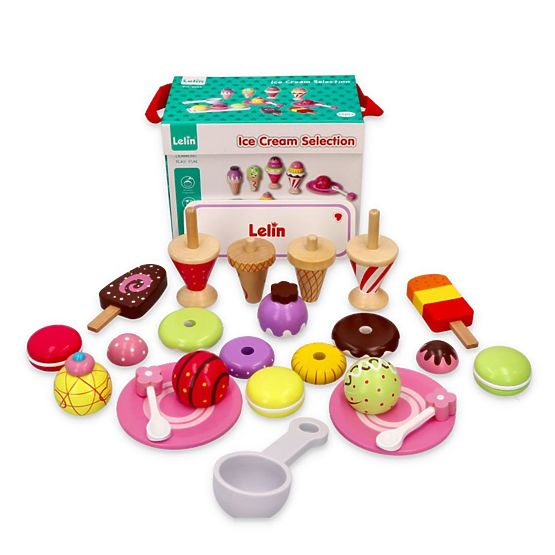 Ice cream - ice cream set 25 art - toy wood
