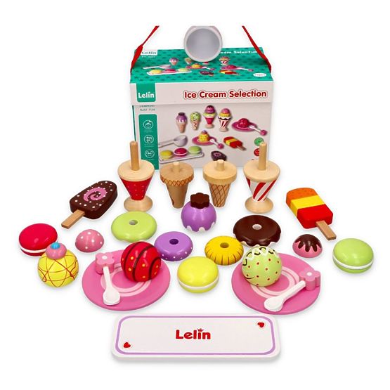 Ice cream - ice cream set 25 art - toy wood
