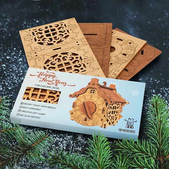 iDventure 3D Wooden Puzzle Happy New Year