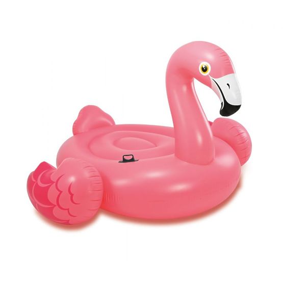 Inflatable flamingo in the water