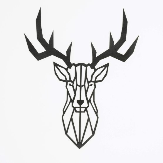 Wooden geometric painting - Deer 1 - different colors Color: black