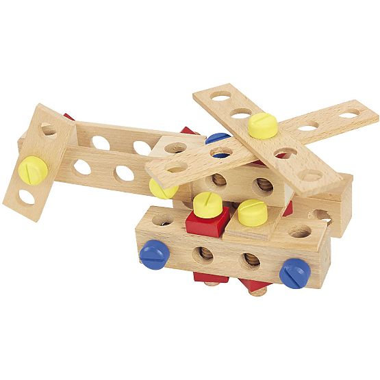 Jeujura Wooden Construction Set for Little DIYers 70 Pieces