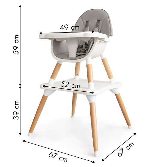 Dining chair SKANDI 2in1 - gray
