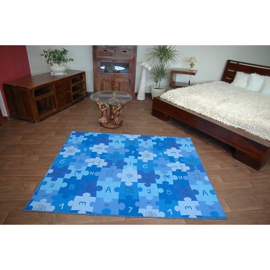 Jigsaw Puzzle Children's Rug - Blue