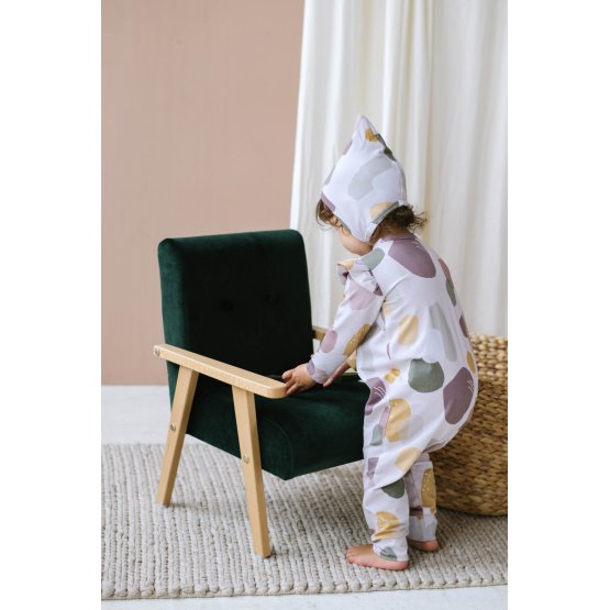 Retro children's armchair Velvet - dark green