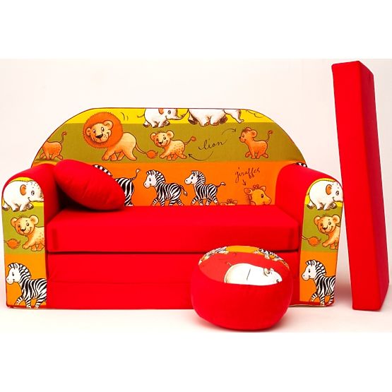 Kids' sofa Jungle Red 4 