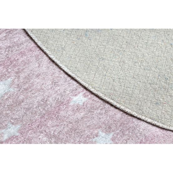 JUNIOR 51549.802 Round Washable Crown Rug for Kids Anti-Slip - Pink