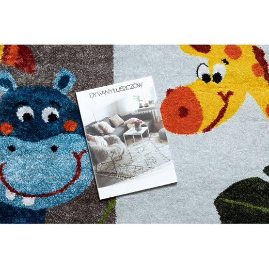 JUNIOR 51858.802 Washing Mat Animals, Africa for Children Non-slip - Grey