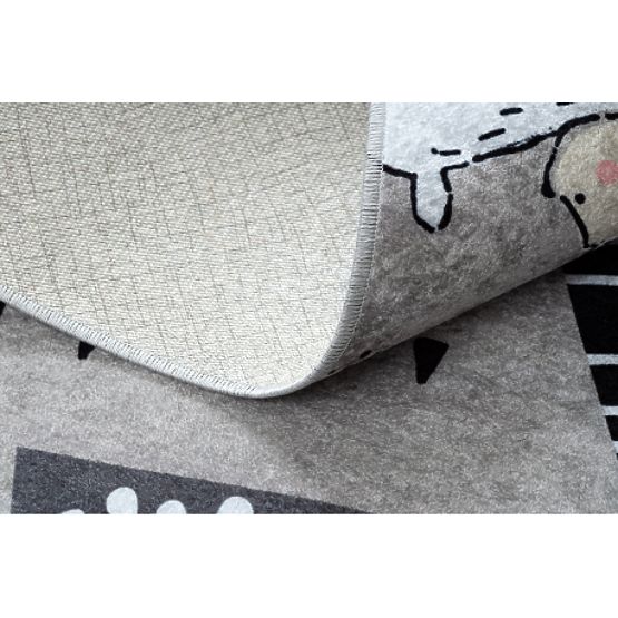 JUNIOR 51974.802 Washable Rug Bears, Animals for Children Anti-Slip - Grey