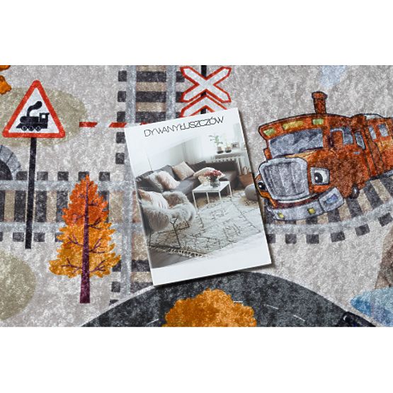 JUNIOR 51986.803 Washing Mat Tracks, Locomotive for Children Anti-Slip - Grey