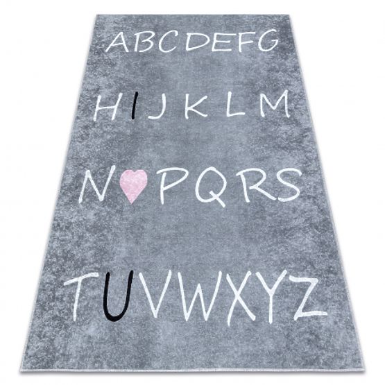 JUNIOR 52106.801 Washing Mat Alphabet for Kids Anti-Slip - Gray