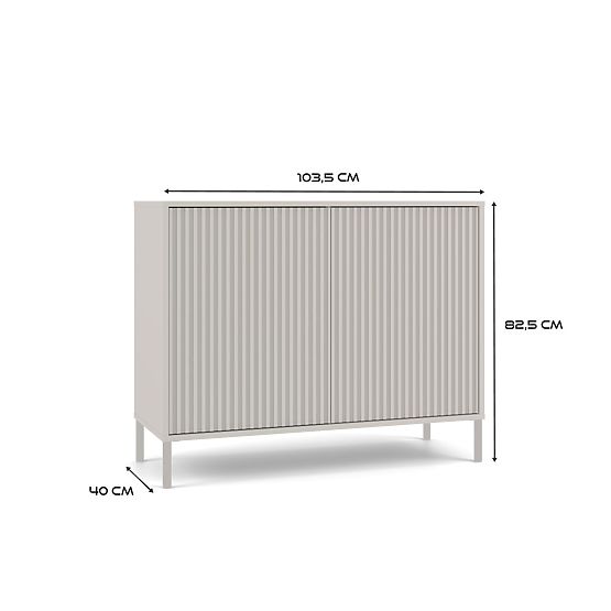 KAMARO 2D SLIM Dresser with Cashmere Slatted Front Panel