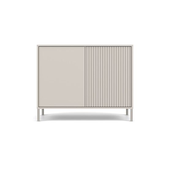 KAMARO 2D SLIM/SMOOTH CASHMERE Sideboard with Slatted Front Panel + Classic