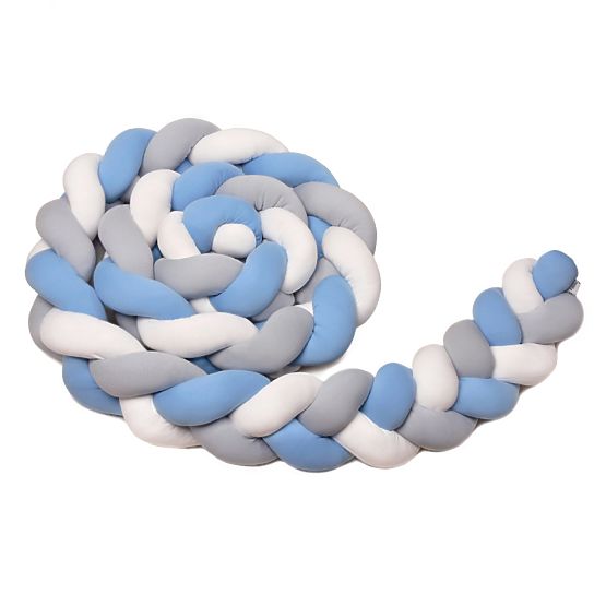 Knitted Bumper - Blue, White, and Gray