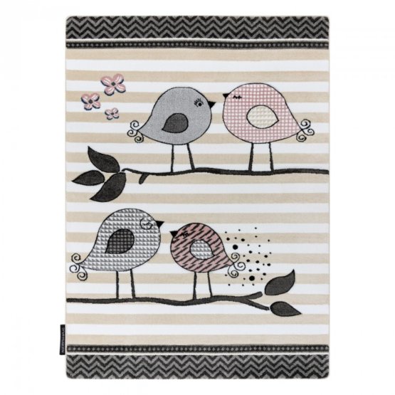 Children's carpet PETIT - Birds - beige-white