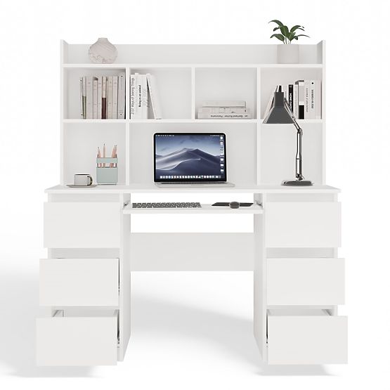 KUBA Desk + Top Unit Set WHITE