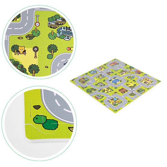 Large EVA Foam Mat for Children City 90.5x90.5 cm 21 pcs ECOTOYS