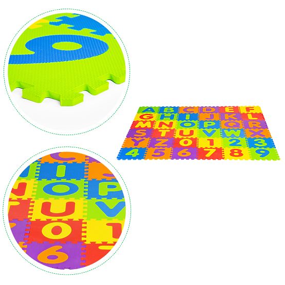 Large EVA Foam Mat for Children Letters Numbers 178x178 cm 36 Pieces ECOTOYS