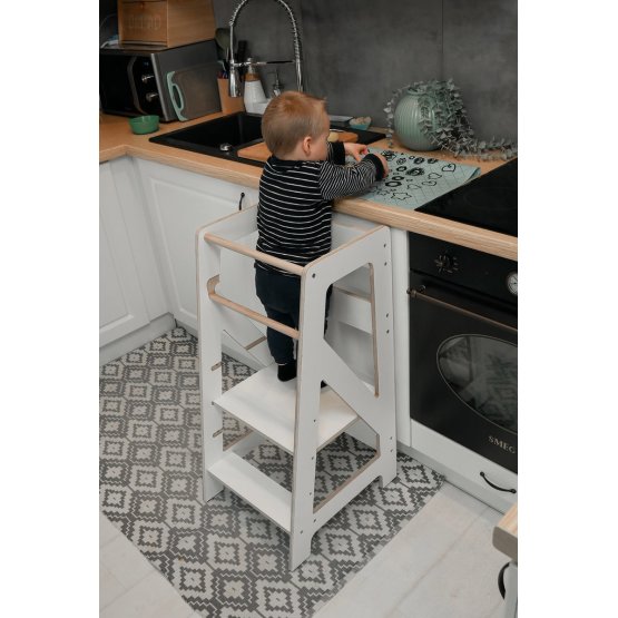 Montessori learning tower Pola Scandi - white