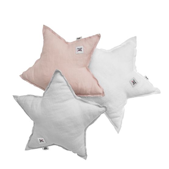 Linen pillow Star - white