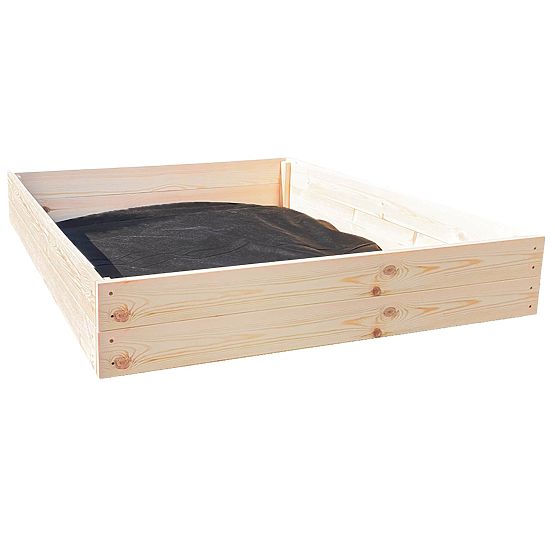 Closable Children's Sandbox with Benches - 120x120 cm
