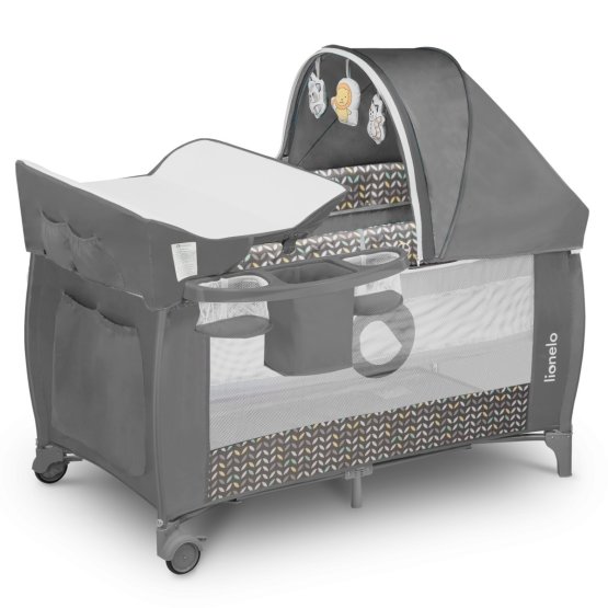 Travel cot LIONELO Sven plus - grey scandi