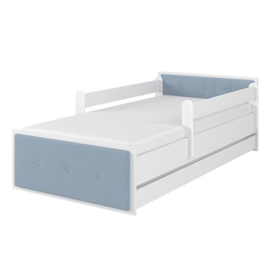 Upholstered children's bed MAX - blue