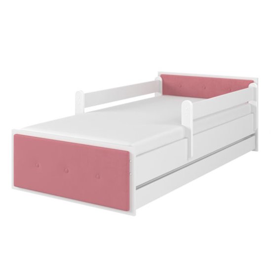 Upholstered children's bed MAX pink headboard