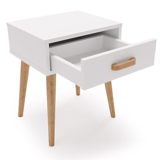 Luna White Nightstand, Nightstand