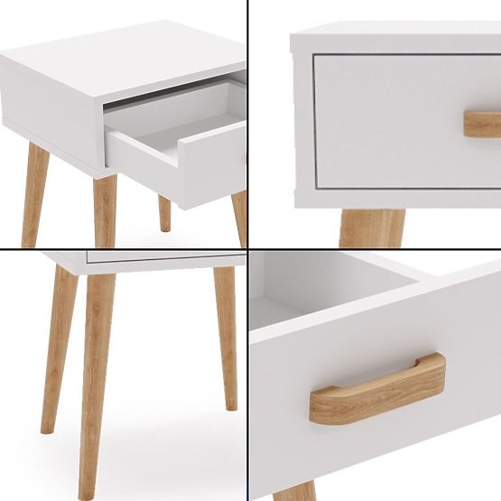 Luna White Nightstand, Nightstand
