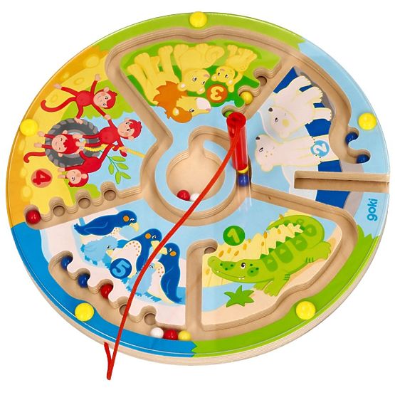 Magnetic Maze Animals and Numbers