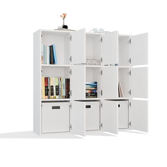 MALAX 3x3 H WHITE SHELF WITH 3 DOORS CHAMBER 110x110 CM TIP ON
