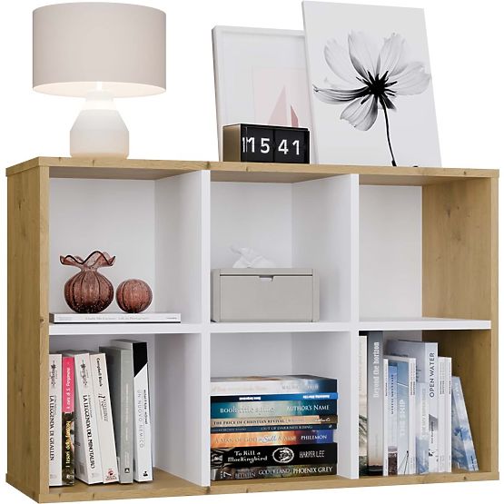 Malax MINI 2X3 Shelf OAK ARTISAN WHITE