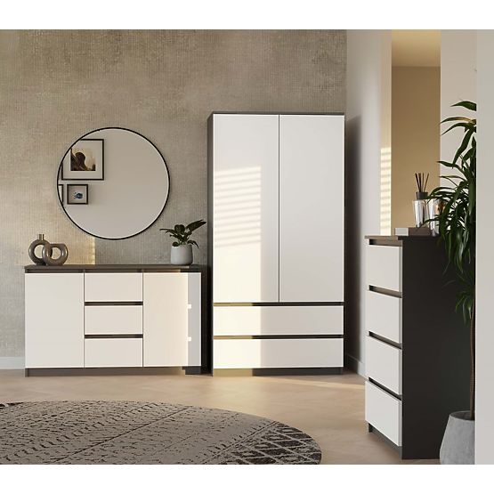 Malwa 2D3S Sideboard ANTHRACITE WHITE