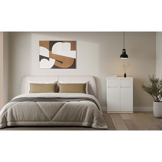 Malwa 2DD2S Sideboard Cabinet 2 Doors 2 Drawers for Living Room WHITE