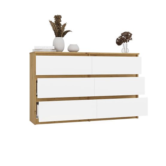 Malwa M6 120 Sideboard OAK ARTISAN WHITE