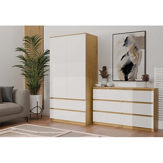 Malwa M6 120 Sideboard OAK ARTISAN WHITE
