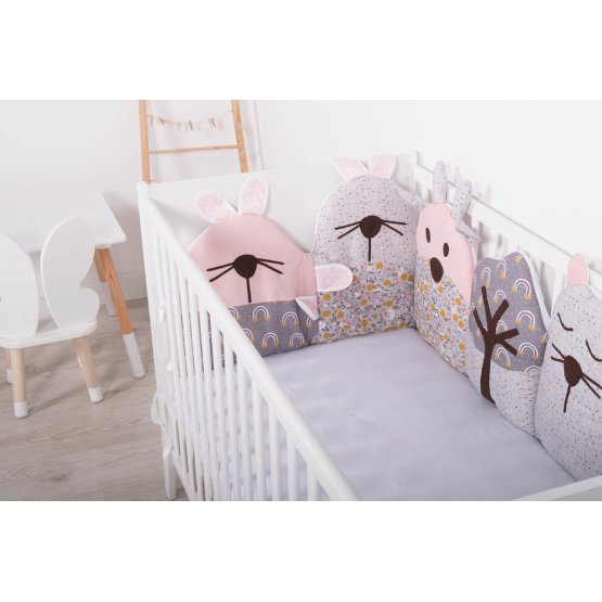 Modular mantinel for the Flowers crib - gray-pink