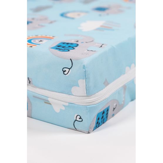 Mattress with Pattern - Blue Elephant