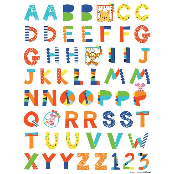 Maxi sticker Teddy bear Pooh - Alfabet