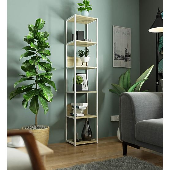 METAL LOFT SHELF 400 WHITE/OAK ARTISAN
