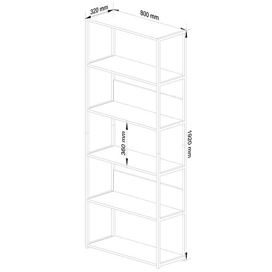Metal Loft Shelf 80 cm - White-Sonoma Oak - 6 Shelves