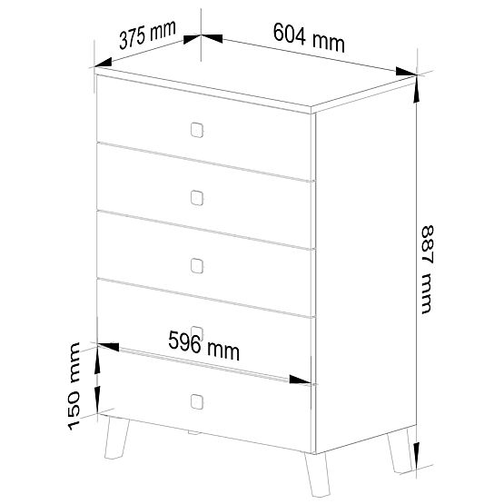 MOBI K-05 CHEST OF DRAWERS CASHMERE GOLD