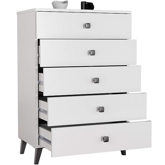 MOBI K-05 WHITE BLACK CHEST OF DRAWERS