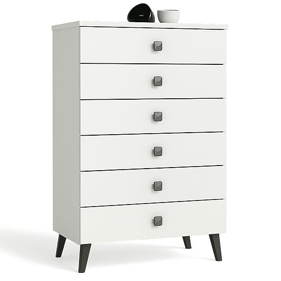 MOBI K-06 WHITE BLACK CHEST OF DRAWERS