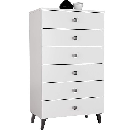 MOBI K-06 WHITE BLACK CHEST OF DRAWERS