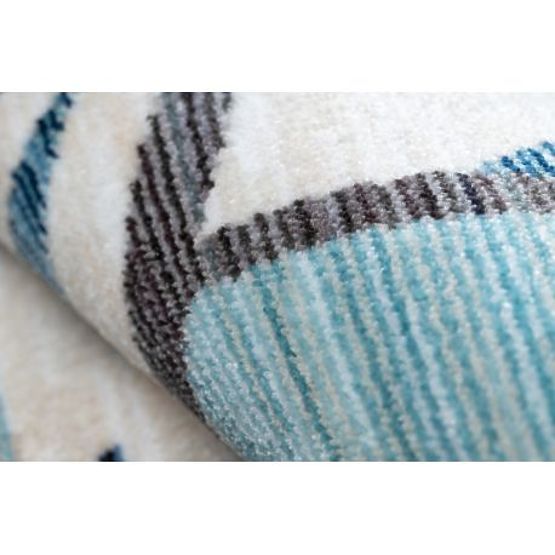 Modern Children's Rug TOYS 75320 AIRPLANE, 3D Effect, Irregular Shape, Blue, Turquoise, Cream